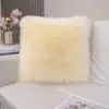 Super Soft Throw Pillows Plush Square Faux Fur Cushion Throw Pillow Rabbit Fur Cushion Luxury Warm Pillowcase Home Decors 1