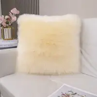 Super Soft Throw Pillows Plush Square Faux Fur Cushion Throw Pillow Rabbit Fur Cushion Luxury Warm Pillowcase Home Decors 1