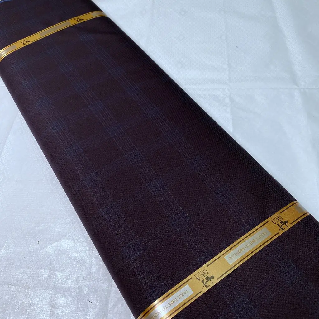 

5Yards High Quality Atiku Fabric African Senator Wear Men Suit Material Nigerian Cashmere Wool TR Cloth Cotton Garment