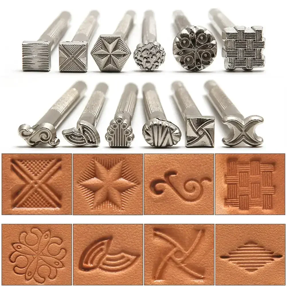 Leather Craft Stamps Kit Metal Leather Working Saddle Making Tools DIY Printing Craft Supplies