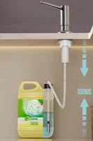ที่จ่ายสบู่ในครัวแบบติดตั้งในตัวพร้อมท่อต่อ ที่จ่ายสบู่แบบตั้งโต๊ะ ขวดจ่ายสบู่พลาสติกสำหรับอ่างล้างจานในครัว 5