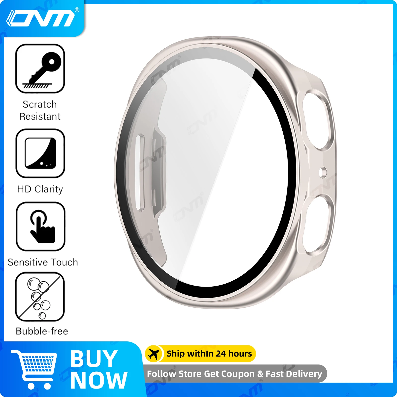 Premium Tempered Glass Screen Protector & Hard PC Bumper Case