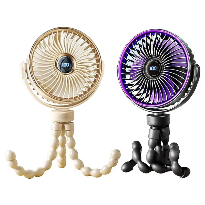 

Портативный вентилятор для коляски, ручной перезаряжаемый аккумулятор, Маленький Персональный вентилятор, 3000 мАч, штатив с зажимом, вентилятор для беговой дорожки, коляски