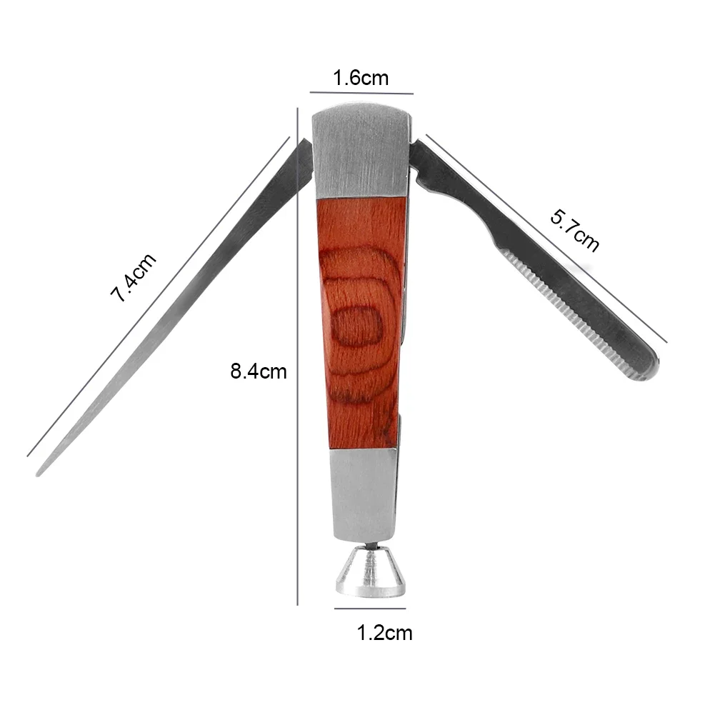 Smoking Pipe Cleaners Tobacco Smoking Accessories Smoking Accessories 3 in 1 Red Wood Tobacco Smoking Stainless Steel Pipe Clean Tool for pipe tobacco press rod pipe channel and bowl cleaning