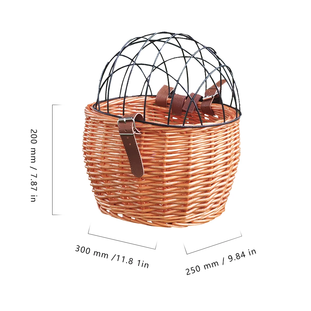 Cat Dog Bicycle Storage Basket Handwoven Bike Pet Seat Front