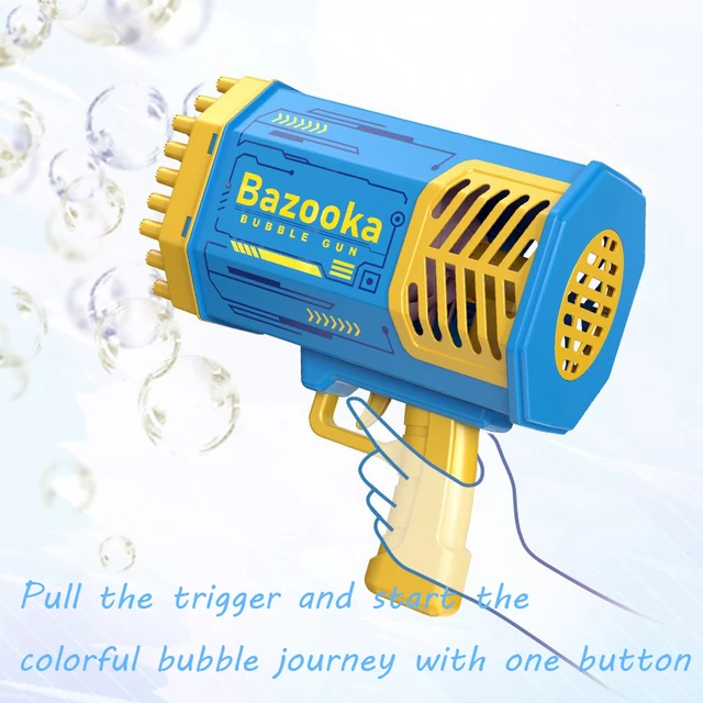 Bubble Gun 69 Holes Automatic Rainbow Rocket Boom for Kid Light Up Music Bubble Machine Party Supplies for Birthday Gift 4
