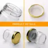 Mini Glass Jars Bulk Set of10/20,Round Small Honey Jars with Golden Lids, Canning Jar for Candle Making,Spice,Jelly,Jam,Wedding, 3