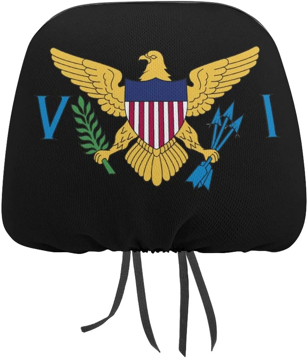 

Virgin Islands Flag Car Headrest Covers Auto Seat Head Rest Protector Case Universal Fit Accessories Decoration 11 X 10 Inch