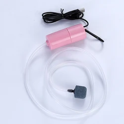 USB - Powered Silent Mini Aquarium Air Pump - Portable Oxygenator (Pink)