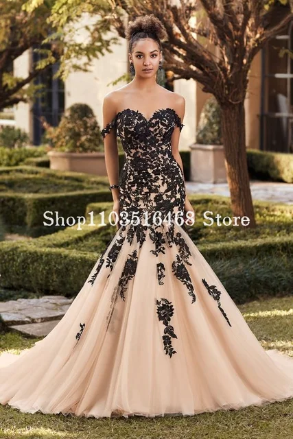 Stile Gotico Abito Da Sposa Nero Gotico Gotico Abiti Da Sposa Neri