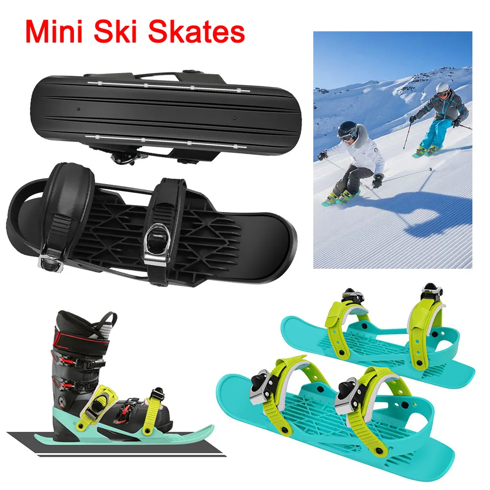 Mini Ski Skates Snow Shoes Skis Snowboards Snow Short Skiboard Snowboarding  Shoes Adjustable Bindings Skiing Shoes Snow Board