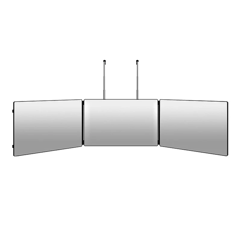 Adjustable 3 Way Folding Vanity Makeup Mirror with Rotating Retractable Hooks Tool for Self Hair Cutting Shaving Styling