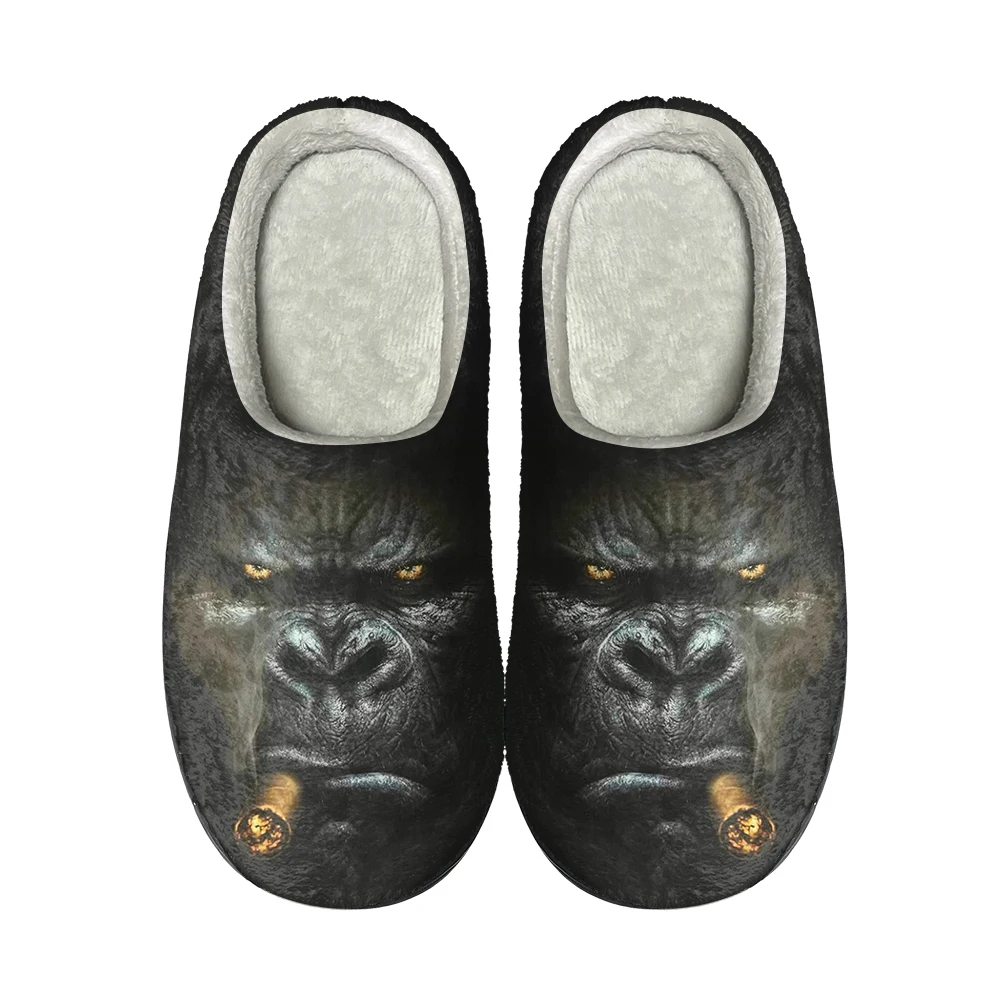 

Funny Monkey Gorilla Home Cotton Custom Slippers High Quality Mens Womens Plush Fashion Casual Keep Warm Shoes Thermal Slipper