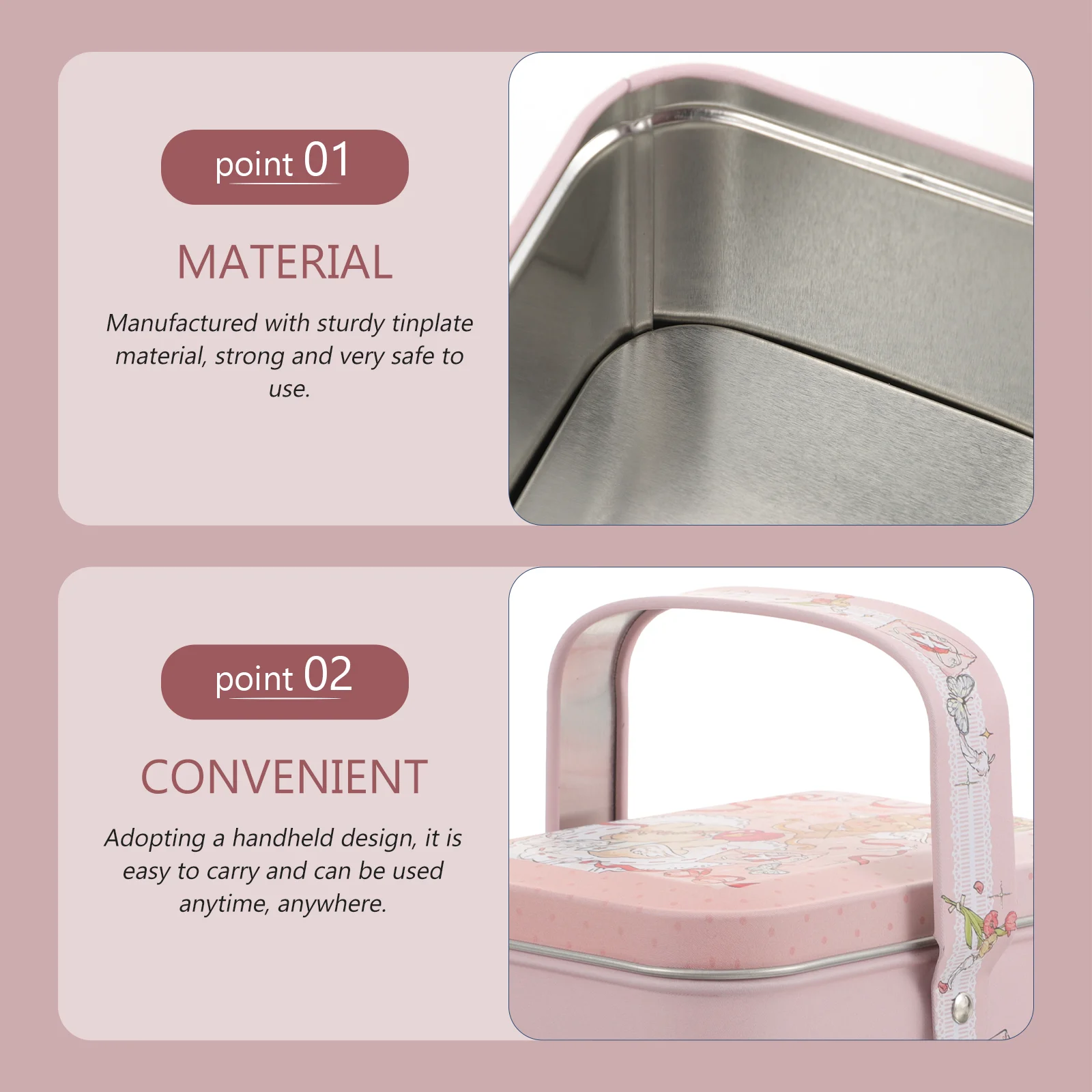 미니 금속 보물 차 용기 장식 보관 케이스 뚜껑, 주석 베이킹 케이크 용기, 스낵 비스킷, 작은 보관 상자