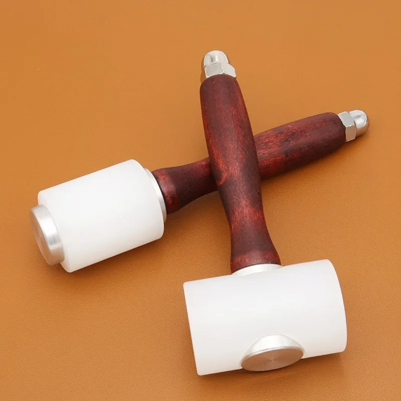 Professional Leather Carve Hammer Nylon Hammers Mallet Wood Handle Leathercraft Punch Printing Percussion DIY Tool leather tools leather craft tools leather craft tool leather craft hammer