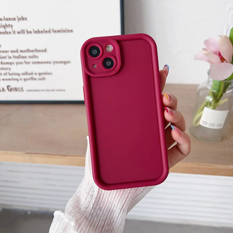 Shockproof Silicone Matte Case - Soft Candy Color Cover