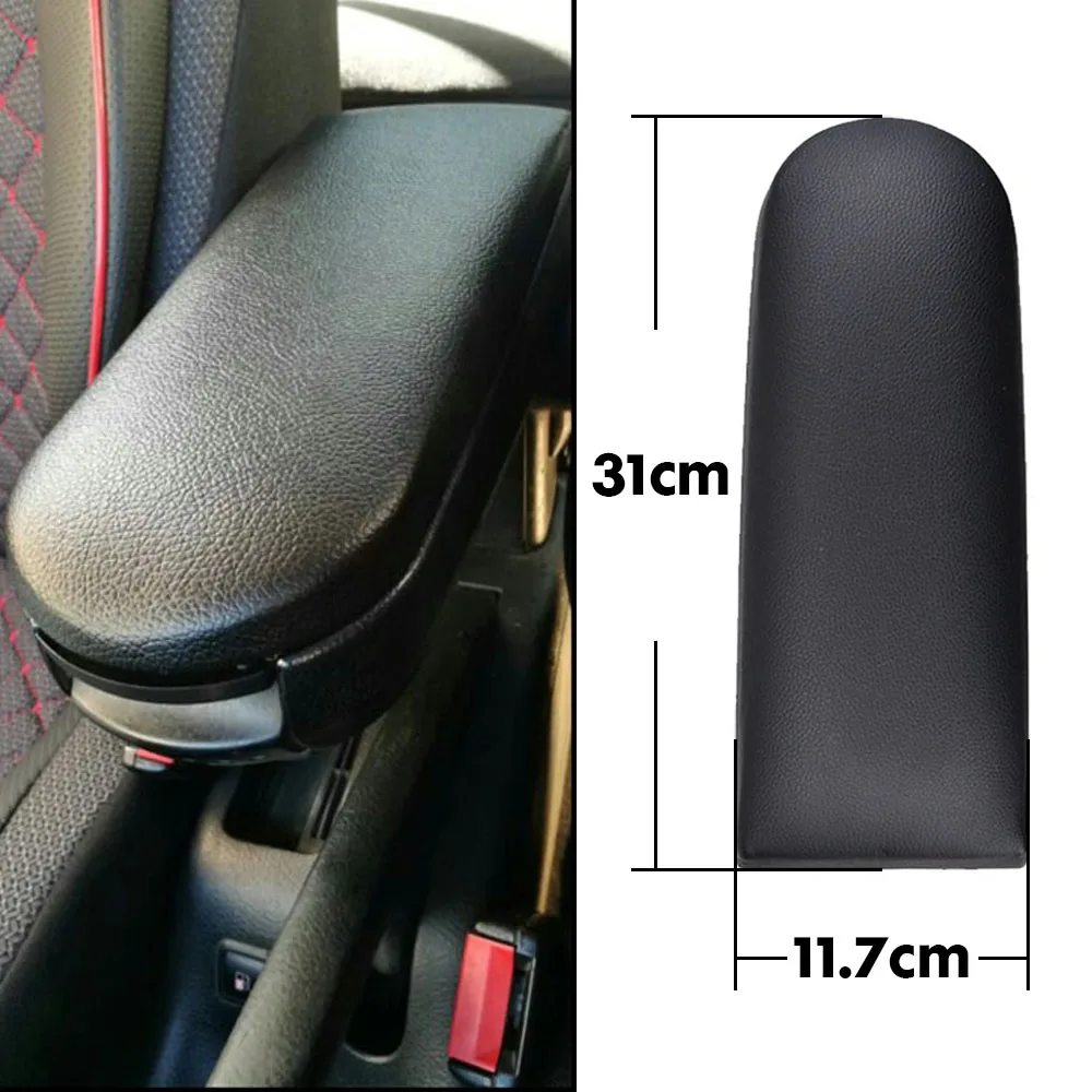 Premium Leather Car Center Console Armrest Cover Latch Lid Protector Cap