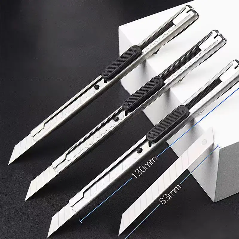 10PCS-60-30Degree-Retractable-Box-Cutter-9MM-Blade-Utility-Knife-Carbon ...