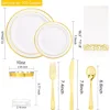 Luxury Gold Dinnerware Set for 100 Guests – 700-Piece Party Collection