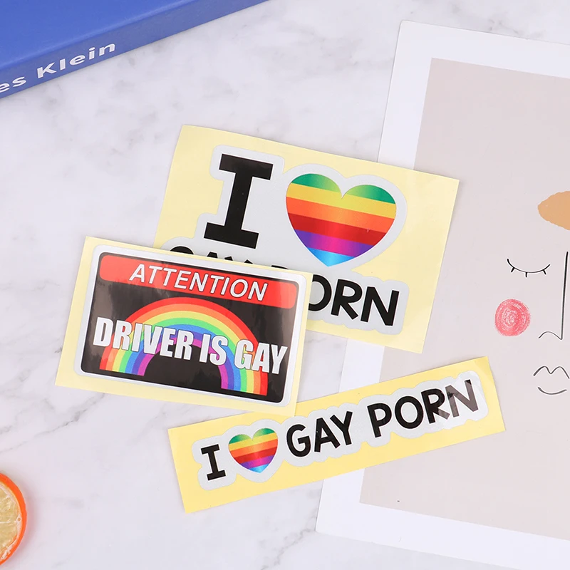 Reflective I Love Gay Porn Humorous Car Decal Sticker
