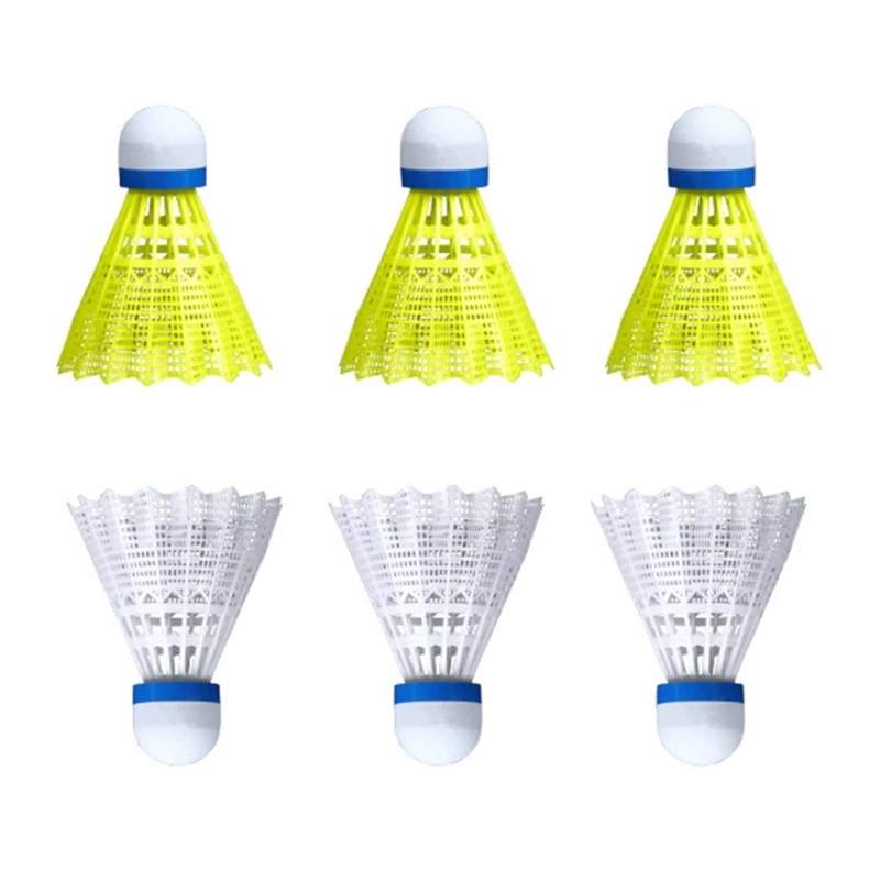 Y1UB 6pcs Badminton Balls Nylon Feather Shuttlecocks Replacement Balls with High Stability Shuttlecocks for Outdoor Sports