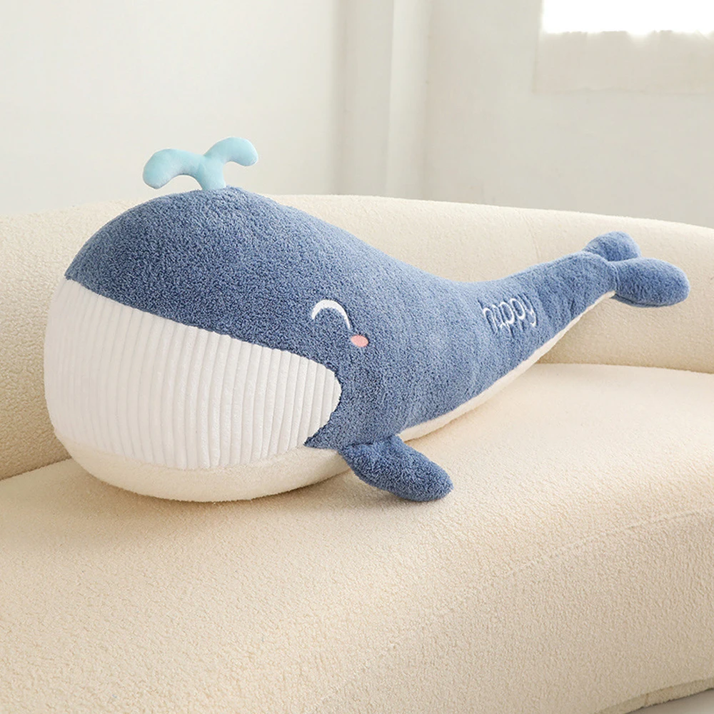 New Cute Marine Animal Big Teeth Whale Pillow Stuffed Plush Toy Birthday Gift