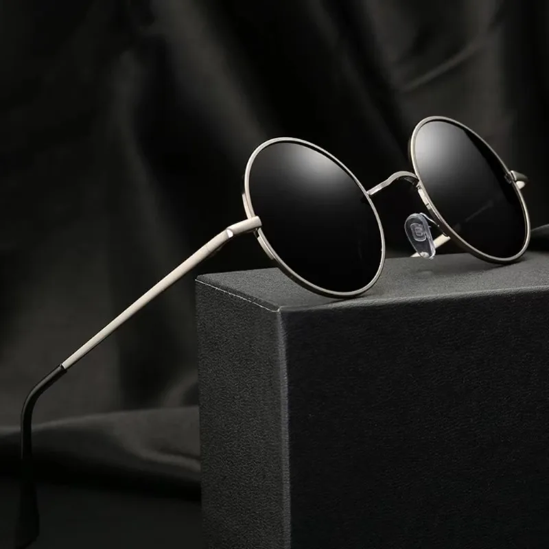 

Солнцезащитные очки с поляризацией UV400 для мужчин и женщин, модные круглые классические, в винтажном стиле, для вождения