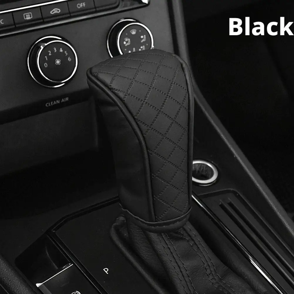 Hohe Qualität Auto Shift Griff Abdeckung PU Leder Nicht-rutsch Verschleiß-beständig Universal Auto Automatische Getriebe Mantel Auto dekoration – Detail 12