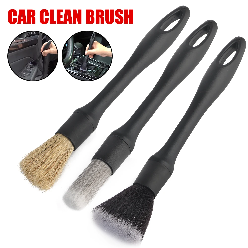 

Cleaning Brush 3PCS Dust Remove Tools Car Detailing Brush Auto Interior Super Soft with Synthetic Bristles Brush Set Dash Duster