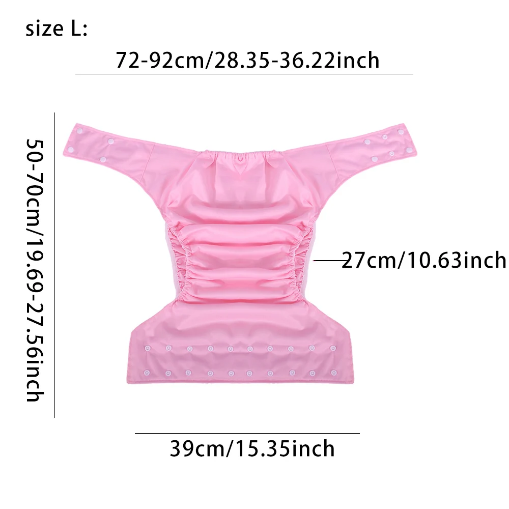 2PC Suede Cloth Adult Diaper with Insert Reusable Incontinence Waterproof Pants Leakproof Protection Cloth Diapers For Elders 2