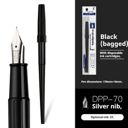 Elegant Slim Body Fountain Pen with Premium Alloy Nib for Calligraphy and Signatures (DPP - 70 Black Pen)
