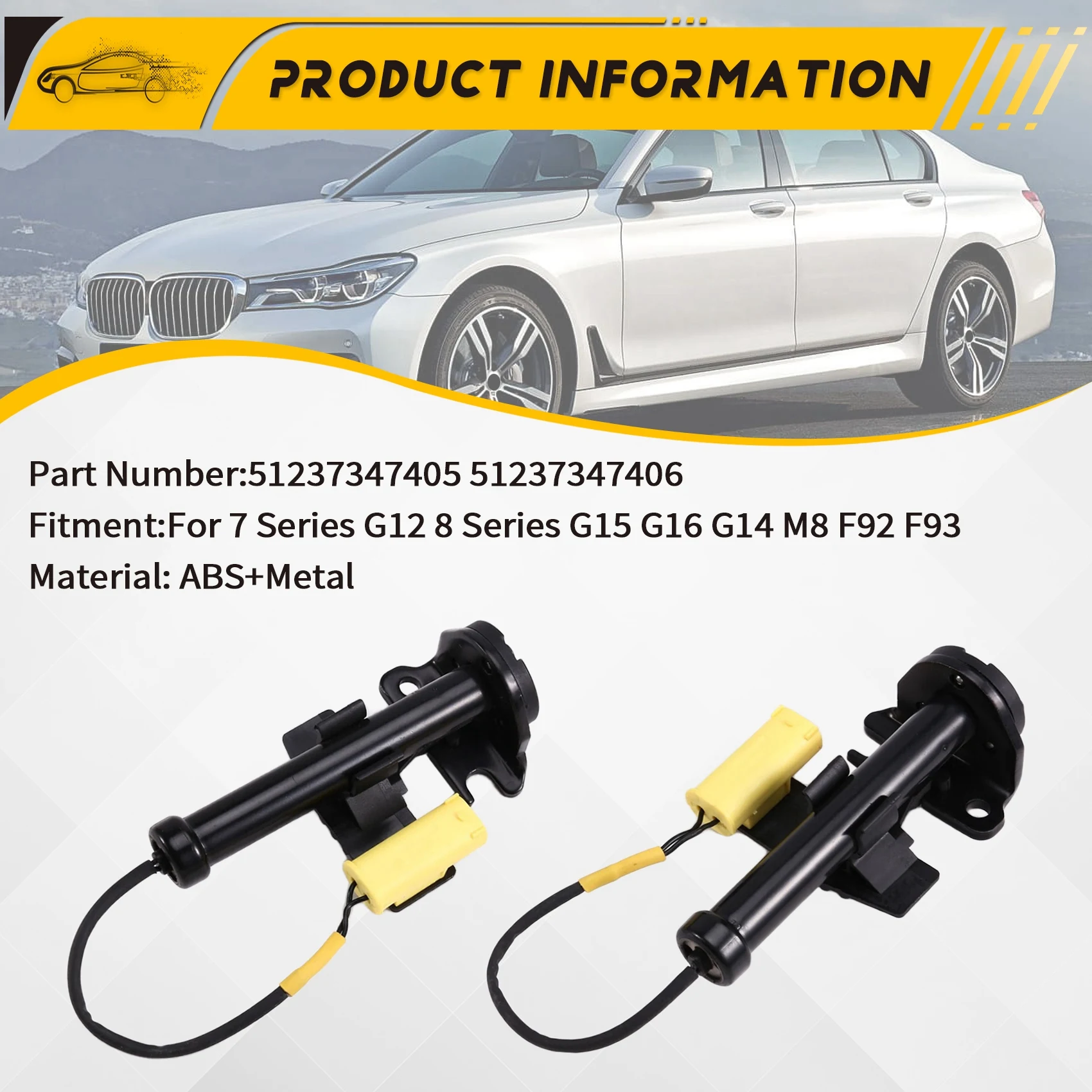후드 힌지 액추에이터 1쌍 51237347405 51237347406 BMW 7 시리즈 G12 8 시리즈 G15 G16 G14 M8 F92 F93용