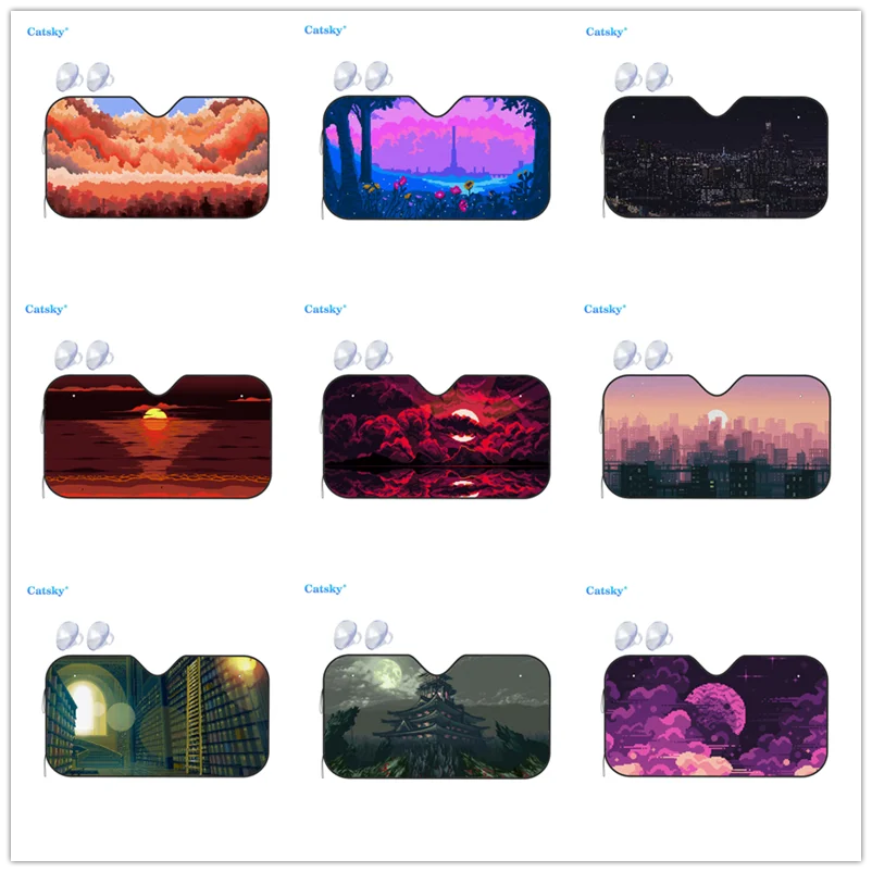 

Универсальный солнцезащитный козырек на лобовое стекло автомобиля, абстрактный пиксельный дизайн, солнцезащитный козырек, складной солнцезащитный козырек для переднего окна