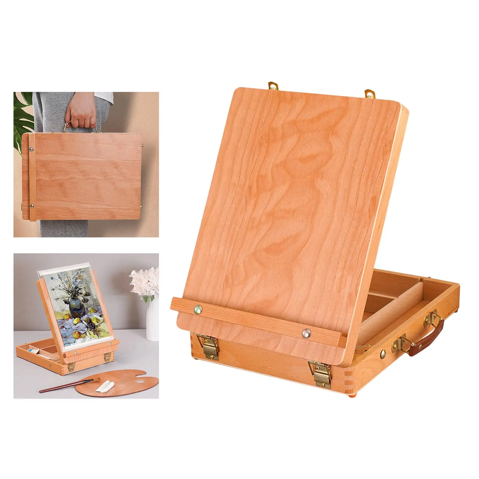 Wood Easel, Easel, Portable , Storage Case Sketching Painting Artist Drawing