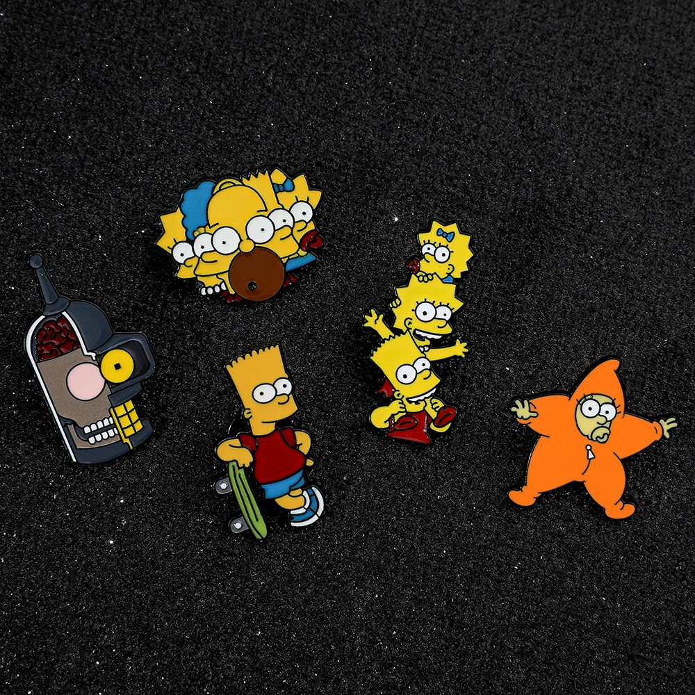Disney Anime Comedy Tv Simpson Serie Spille Smaltate Spilla Homer Distintivi Con Risvolto Regalo Di Gioielli Divertenti Per Bambini Amici