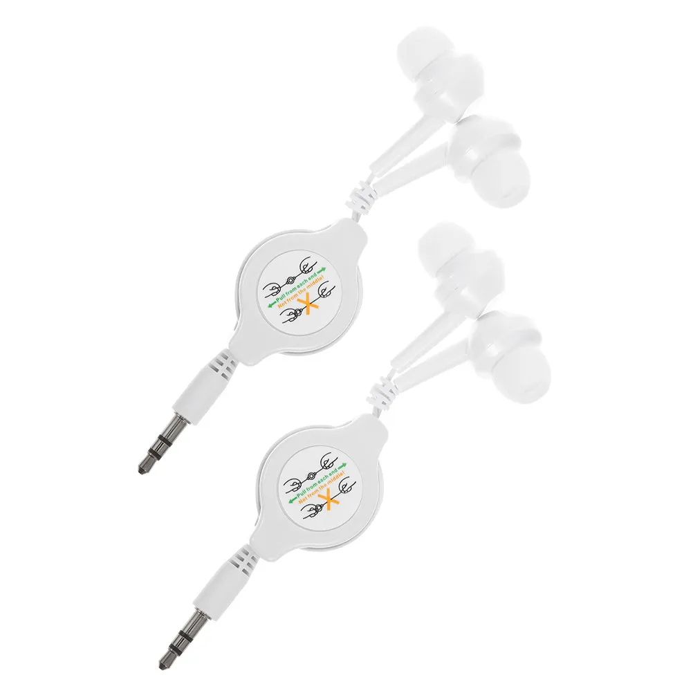 2Pcs 개폐식 와이어 이어폰 탄성 스트레치 디자인 일상 사용을 위한 명확한 사운드 인이어 헤드폰 야외 활동 체육관 노트북