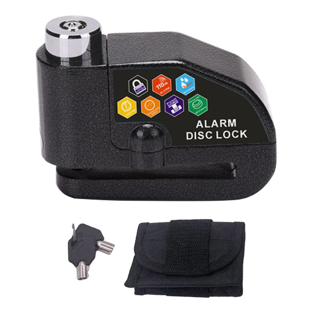 Universal Motorcycle Disc Brake Lock Anti-theft Bicycle/ Motorcycle Lock Alarm Security Waterproof Brake Rotor Padlock