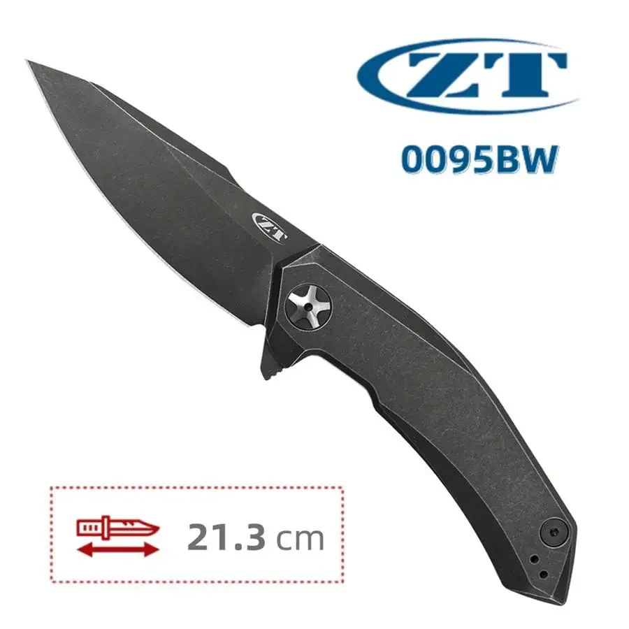 

Zero Tolerance 0095BW Flipper Assisted Folding Knife 3.74" S35VN Blade, Textured Titanium Handles Outdoor Hunting Pocket ZT 0095