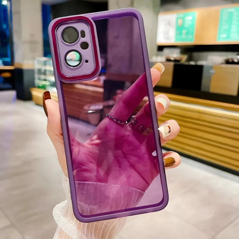 Clear Phone Case With Electroplated Lens Protection For Realme_voghion.com