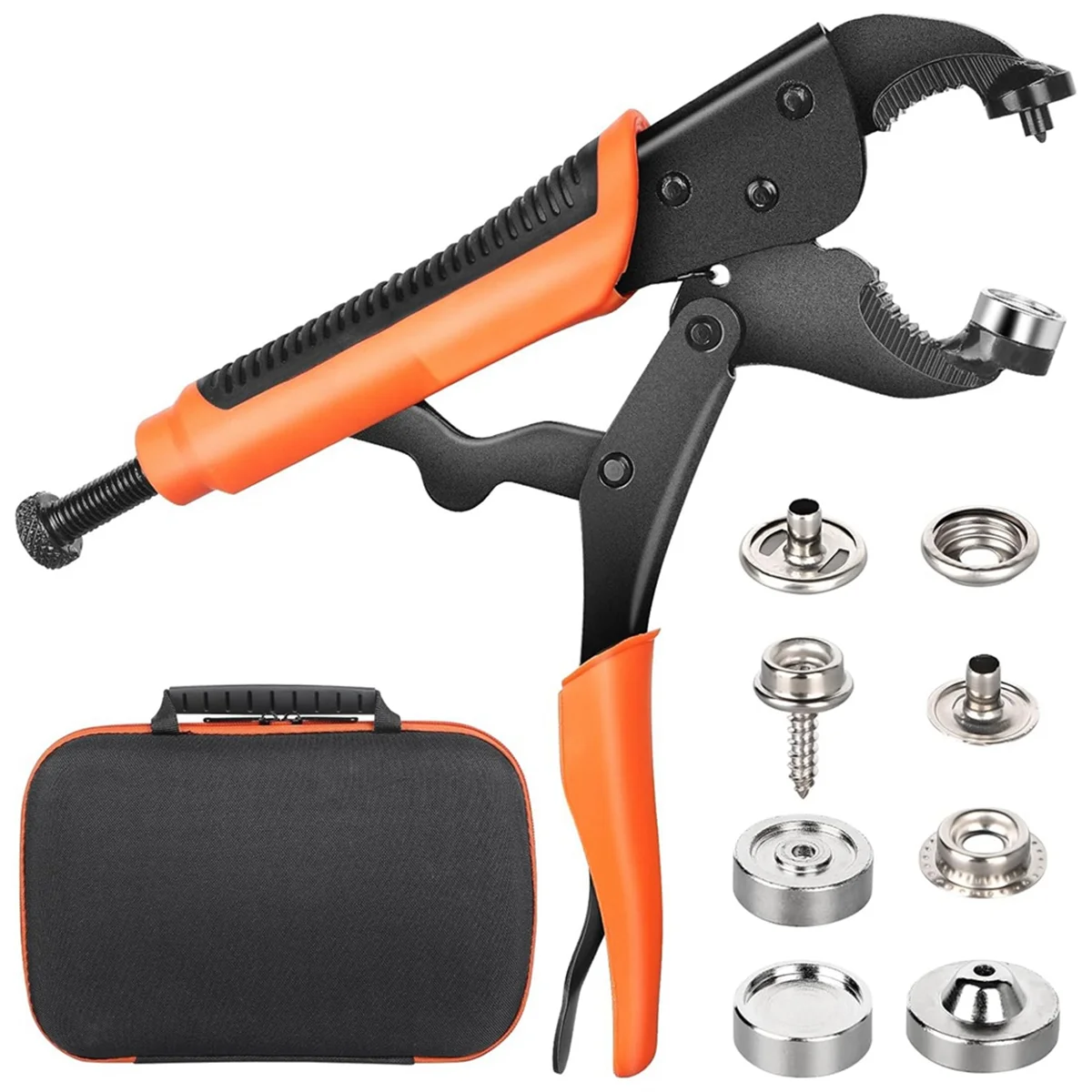 

Heavy Duty Snap Fastener Tool Set, Canvas Cover Button Tool Setter, 15mm Snap Tool with 80 Sets of Marine Snaps