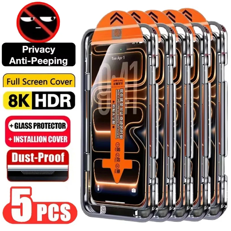 Privacy Screen Protector Set - Premium Tempered Glass Film (5-Pack)