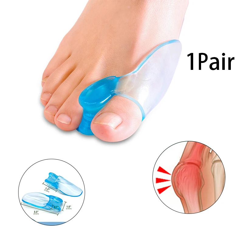 1Pair Silicone Gel Thumb Corrector Bunion Big Toe Protector Separator Hallux Valgus Finger Straightener Foot Care Tool