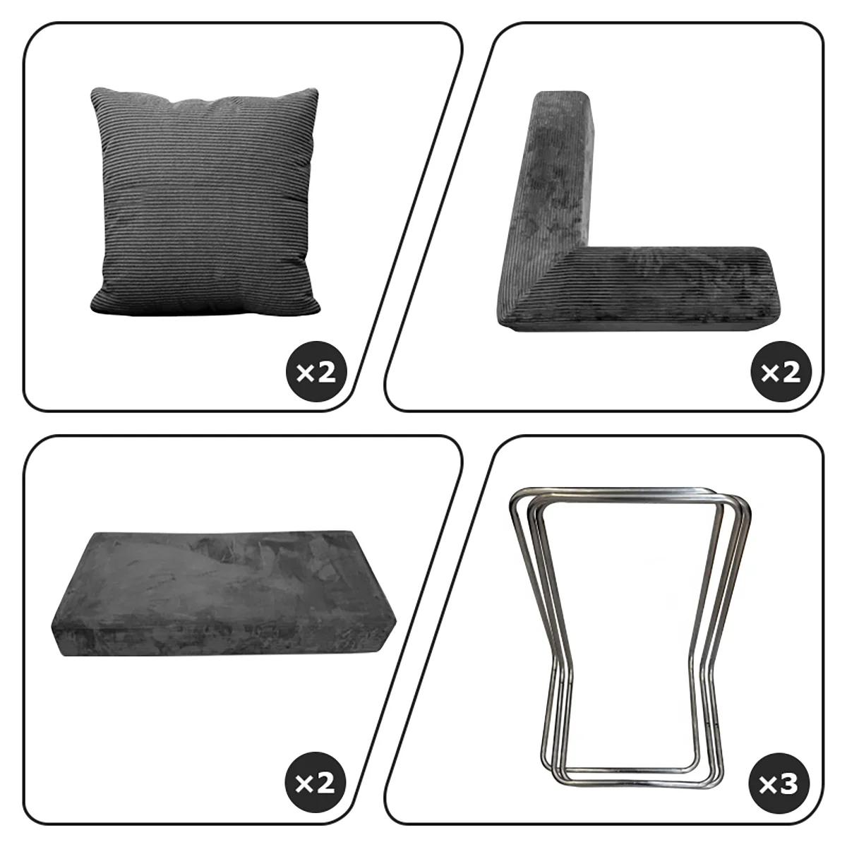 Foldable sofa bed with a removable backrest, an oversized floor sofa that works as a two-seater perfect for living rooms. 3
