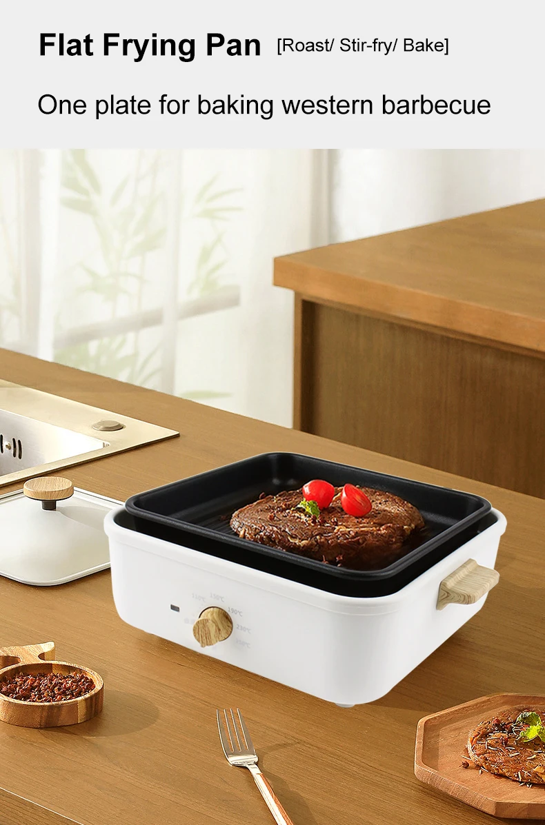 Multifunction Electric Cooking Pot   Hotpot Rice Cooker Soup Stew Heater Takoyaki Maker Steak Grill Frying Pan Barbecue Griddle EU certification Japanese kitchen appliances cookware Cookers grills