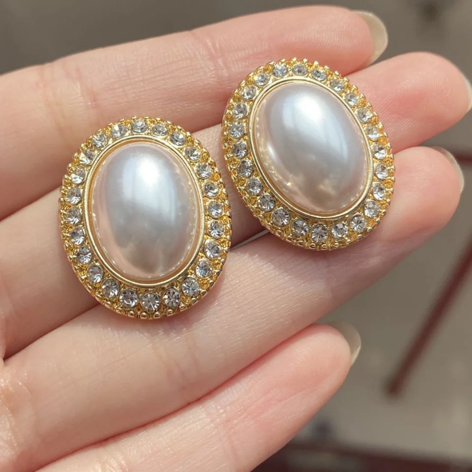 White Oval Oxidized Handmade Boho Pearl Stud Earrings For Women And Girls  at Rs 4999/piece in Mumbai