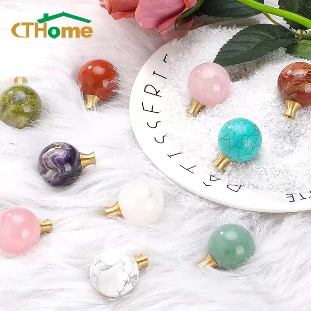 

1PCS Single-hole Handle Gemstone Dresser Drawer Wardrobe Luxury Door Pulls Crystal Knobs Kitchen Accessories Furniture Hardware