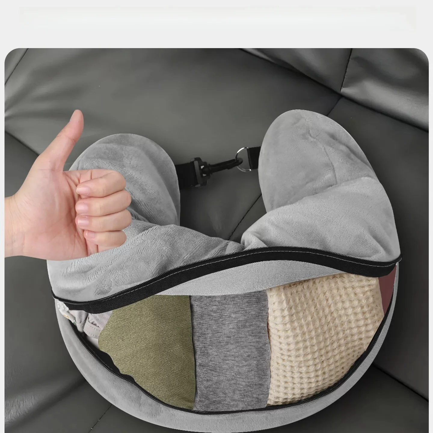 휴대용 여행용 U자형 베개 커버, 저렴한 항공사 목 지지대, 보관 가방 포함, 가벼운 캠핑 여행용품