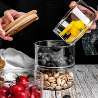 4 Pcs Multi Layer Storage Tank High Borosilicate Glass Kitchen Containers Food Jars Insect Proof Bowls Fresh Preservation Home 2