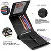 100% Genuine Leather RFID Blocking Slim Trifold Men Wallets with Coin Pocket and ID Window Minimalist Wallet for Men 2