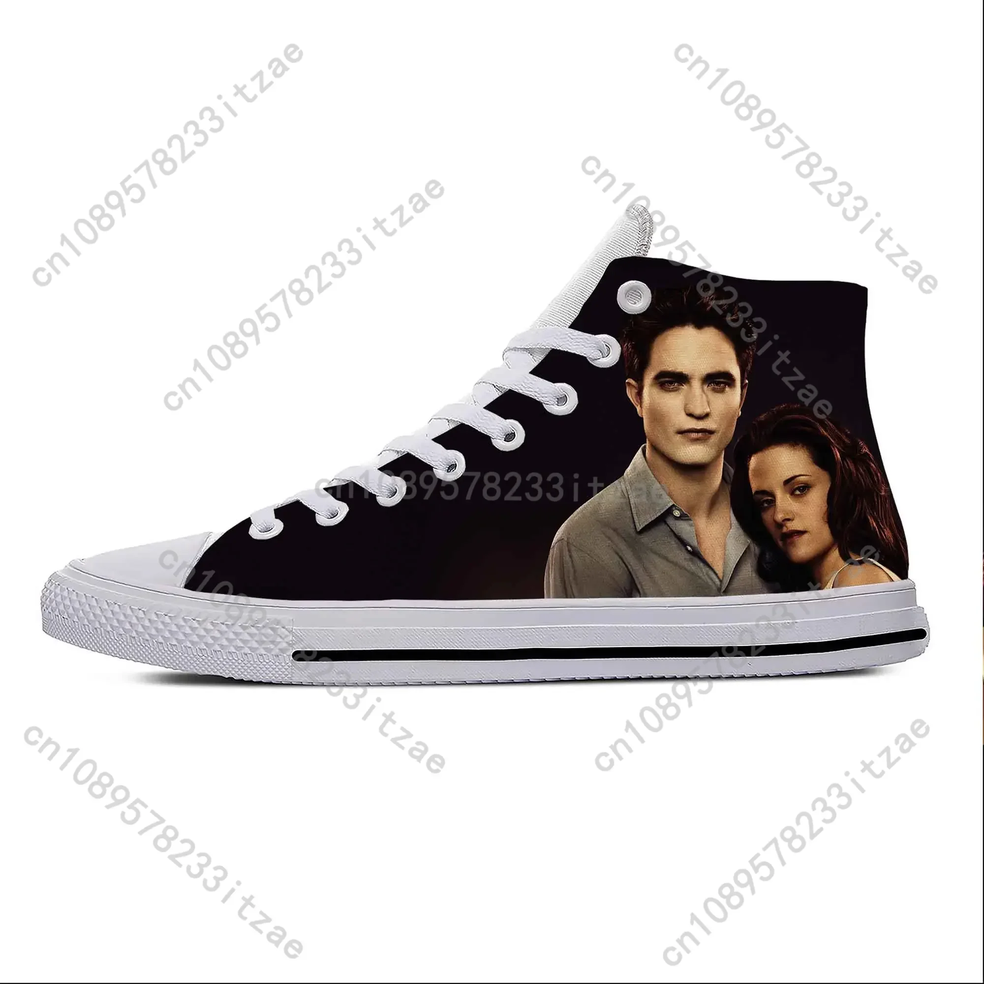 Cartoon Bella Edward Twilight Saga Movie Vampire Casual Cloth Shoes High Top Men Women Sneakers High Help Classic Board Shoes 4